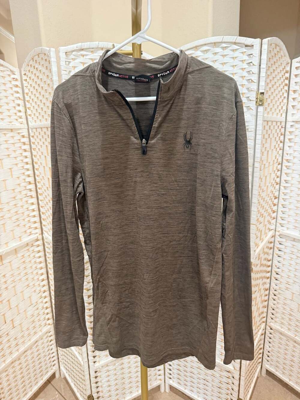 Spyder Active Quarter Zip Long Sleeve Pullover Gray Size L